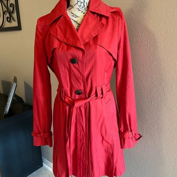 Vía Spiga Jackets Coats Via Spiga Red Midi Length Trench